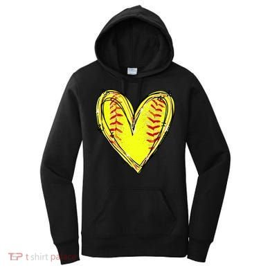 Softball Game Softball Heart Day Softball Lovers Women's Hoodie