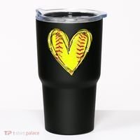 Softball Game Softball Heart Day Softball Lovers Tumbler thumb 0