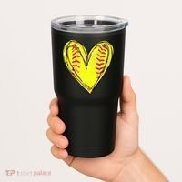Softball Game Softball Heart Day Softball Lovers Tumbler thumb 2