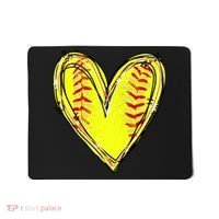 Softball Game Softball Heart Day Softball Lovers Mousepad thumb 0