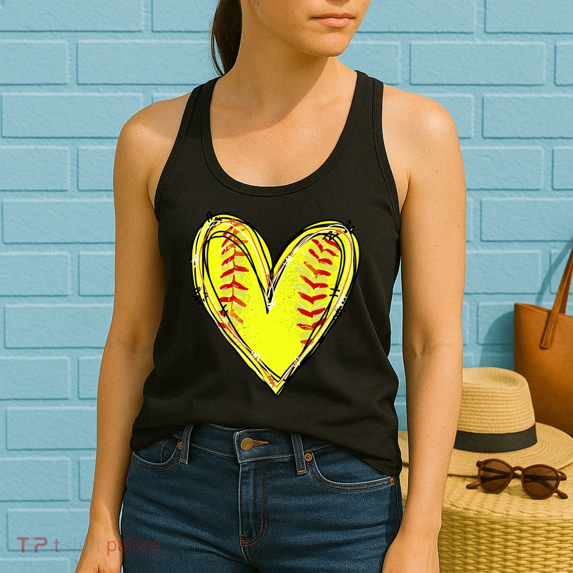 Softball Game Softball Heart Day Softball Lovers Women's Tank Top
