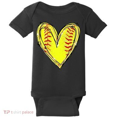 Softball Game Softball Heart Day Softball Lovers Baby Bodysuit