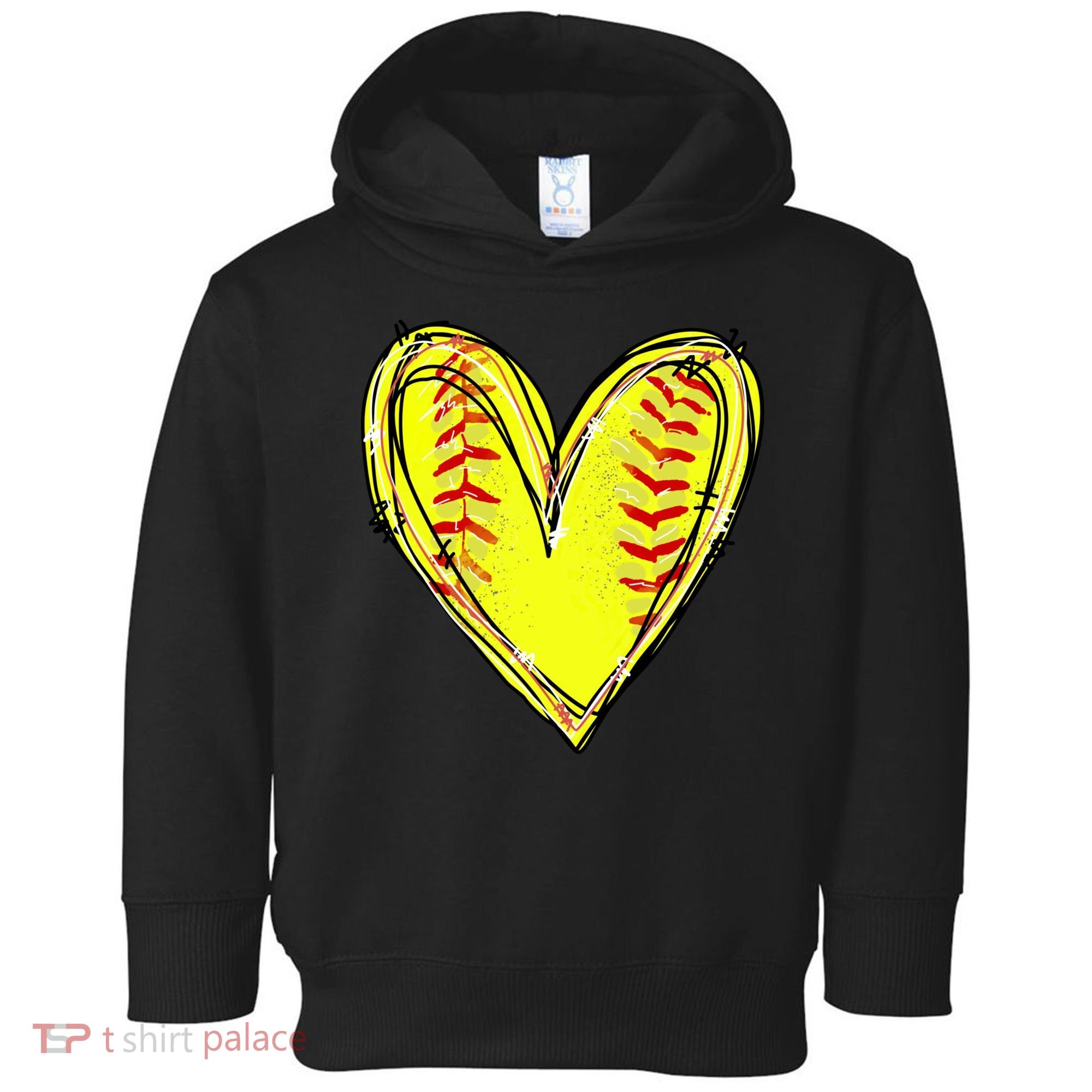 Softball Game Softball Heart Day Softball Lovers Toddler Hoodie