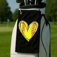 Softball Game Softball Heart Day Softball Lovers Golf Towel thumb 2