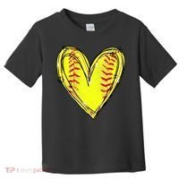 Softball Game Softball Heart Day Softball Lovers Toddler T-Shirt thumb 0