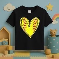 Softball Game Softball Heart Day Softball Lovers Toddler T-Shirt thumb 3