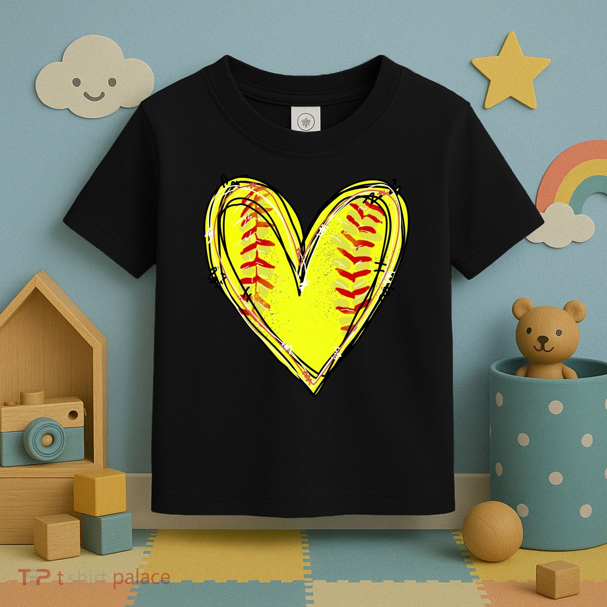 Softball Game Softball Heart Day Softball Lovers Toddler T-Shirt