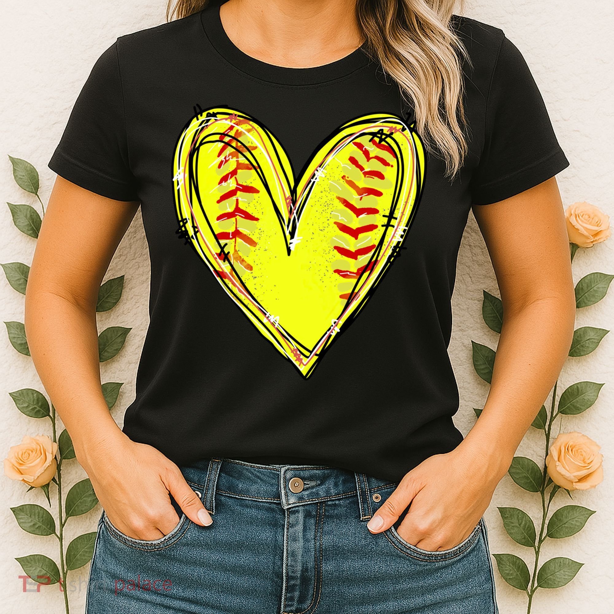 Softball Game Softball Heart Day Softball Lovers Women's T-Shirt
