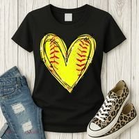 Softball Game Softball Heart Day Softball Lovers Women's T-Shirt thumb 3