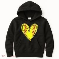 Softball Game Softball Heart Day Softball Lovers Kids Hoodie thumb 0