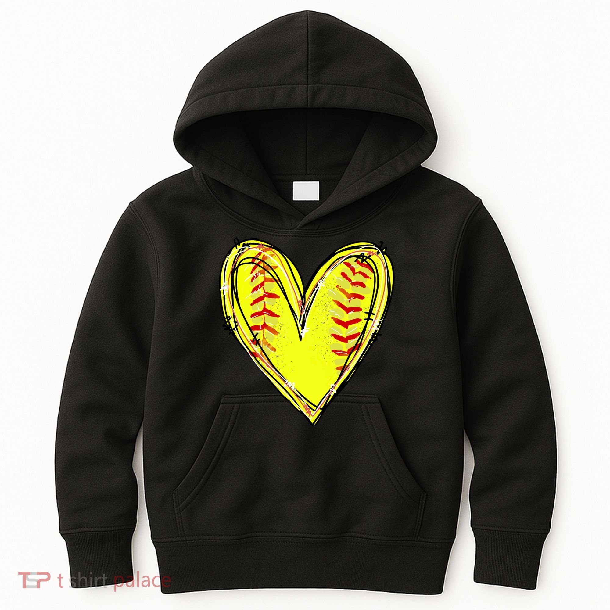 Softball Game Softball Heart Day Softball Lovers Kids Hoodie