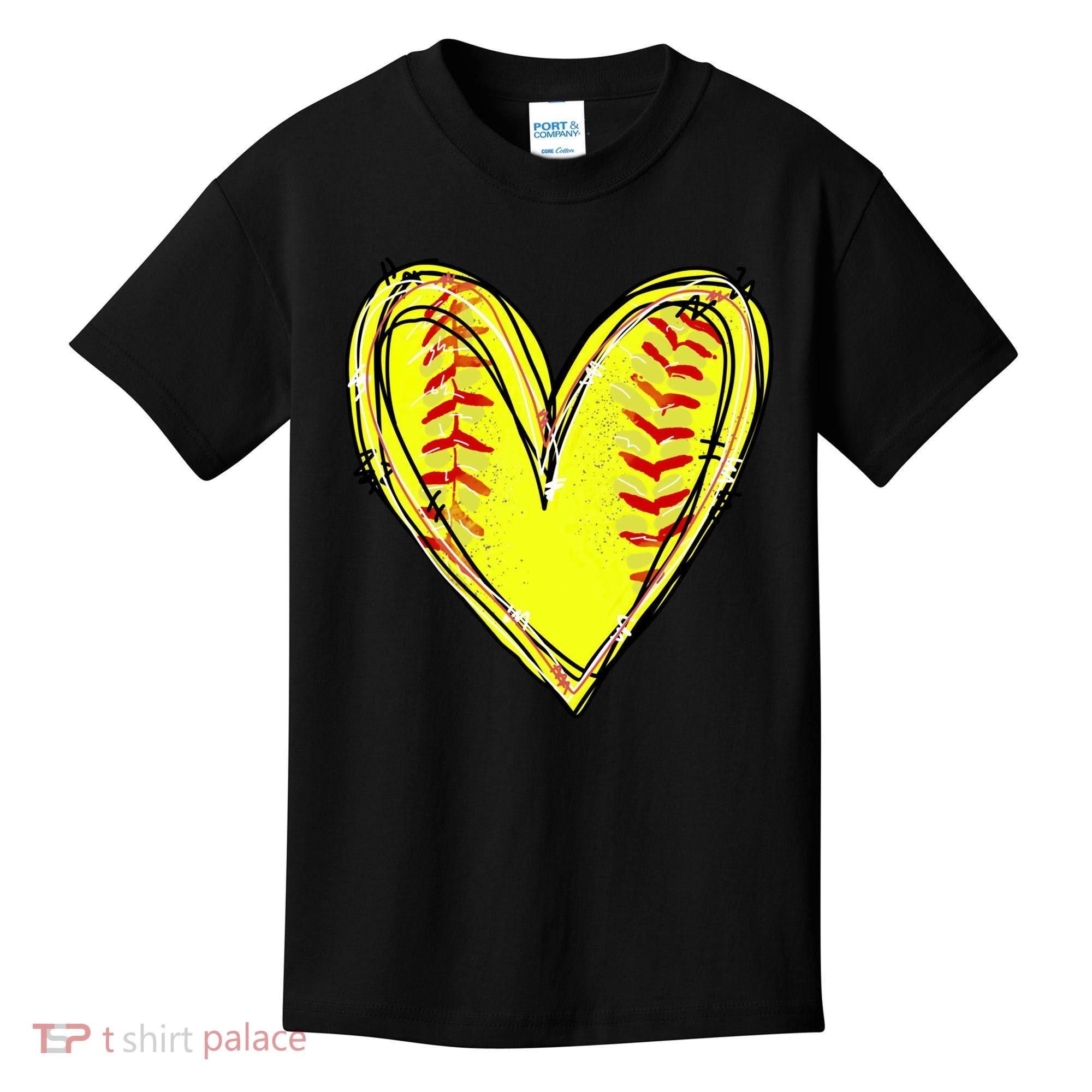 Softball Game Softball Heart Day Softball Lovers Kids T-Shirt