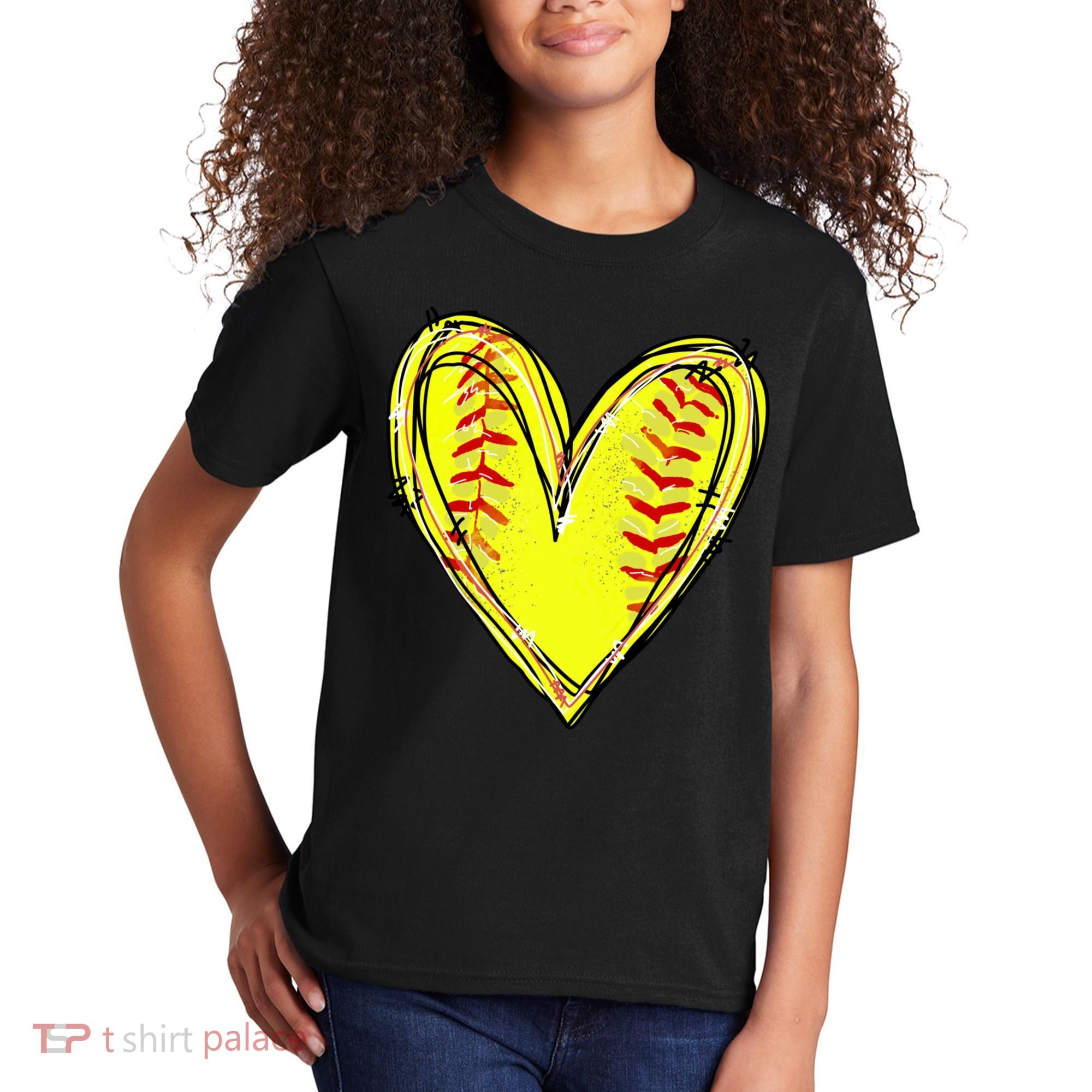 Softball Game Softball Heart Day Softball Lovers Kids T-Shirt