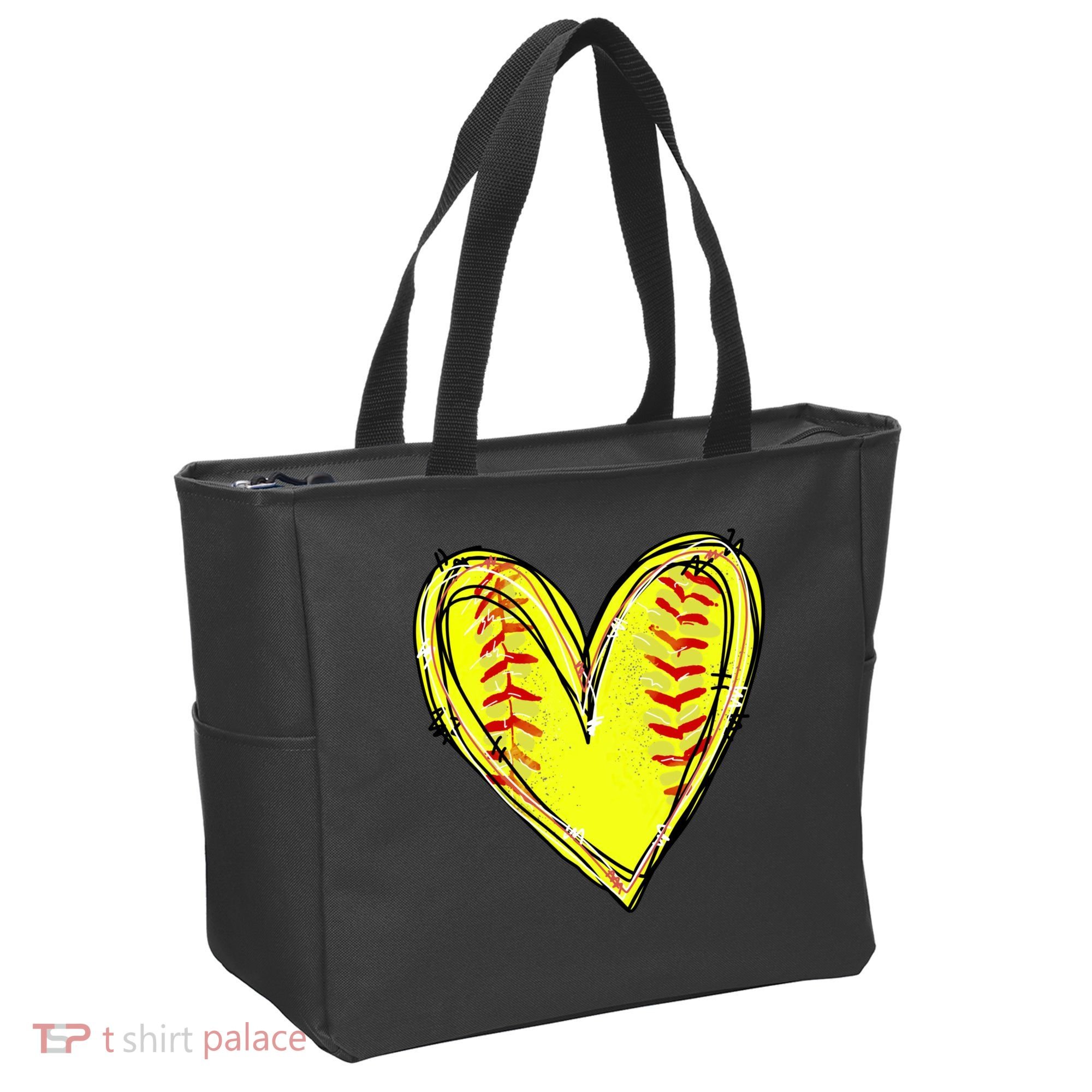 Softball Game Softball Heart Day Softball Lovers Tote Bag
