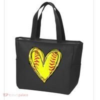 Softball Game Softball Heart Day Softball Lovers Tote Bag thumb 3
