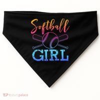 Softball Girls Softball Player Softball Girl USA-Made Doggie Bandana thumb 0