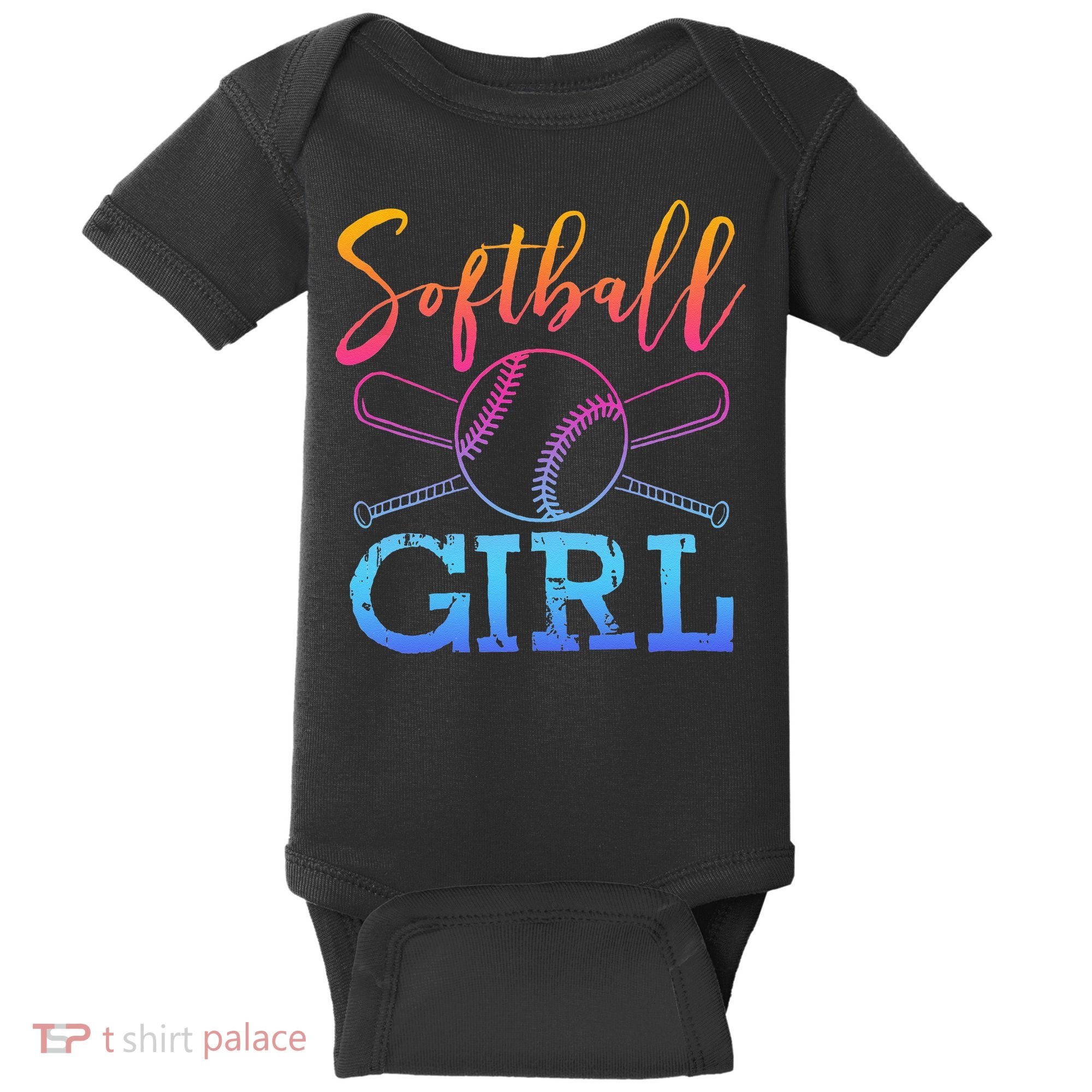 Softball Girls Softball Player Softball Girl Baby Bodysuit