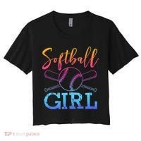 Softball Girls Softball Player Softball Girl Women's Crop Top Tee thumb 0