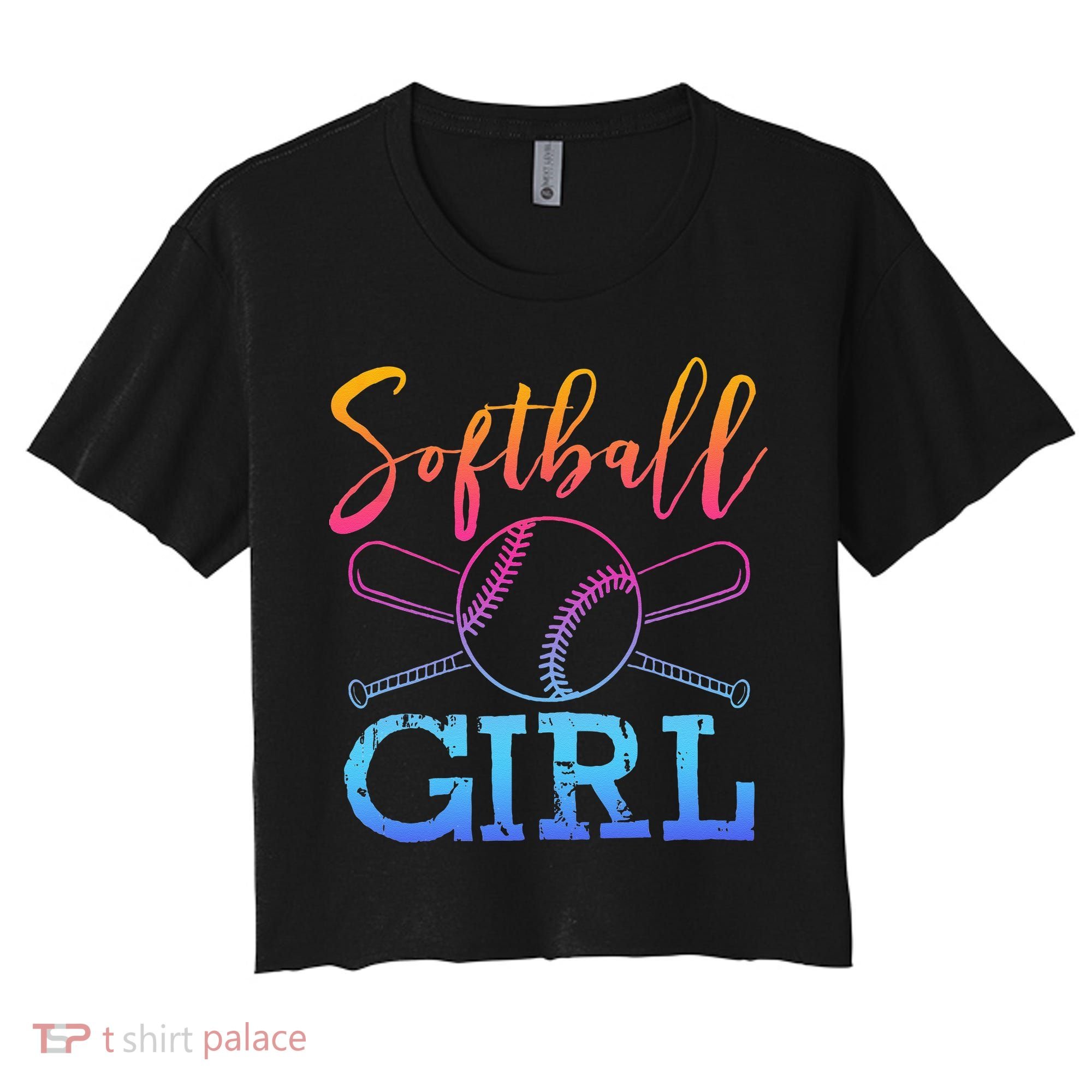 Softball Girls Softball Player Softball Girl Women's Crop Top Tee