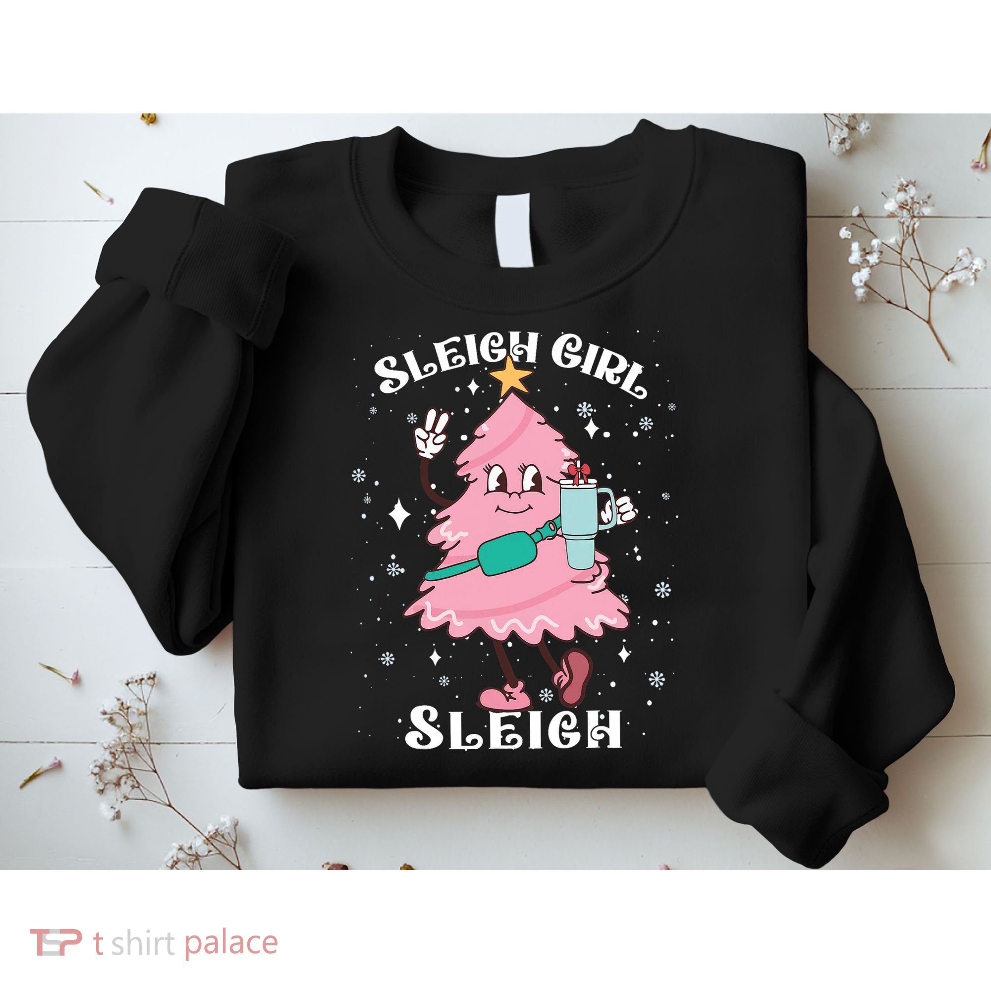 Sleigh Girl Sleigh Reindeer Christmas Retro Xmas Pjs Holiday Sweatshirt