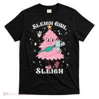 Sleigh Girl Sleigh Reindeer Christmas Retro Xmas Pjs Holiday T-Shirt thumb 0