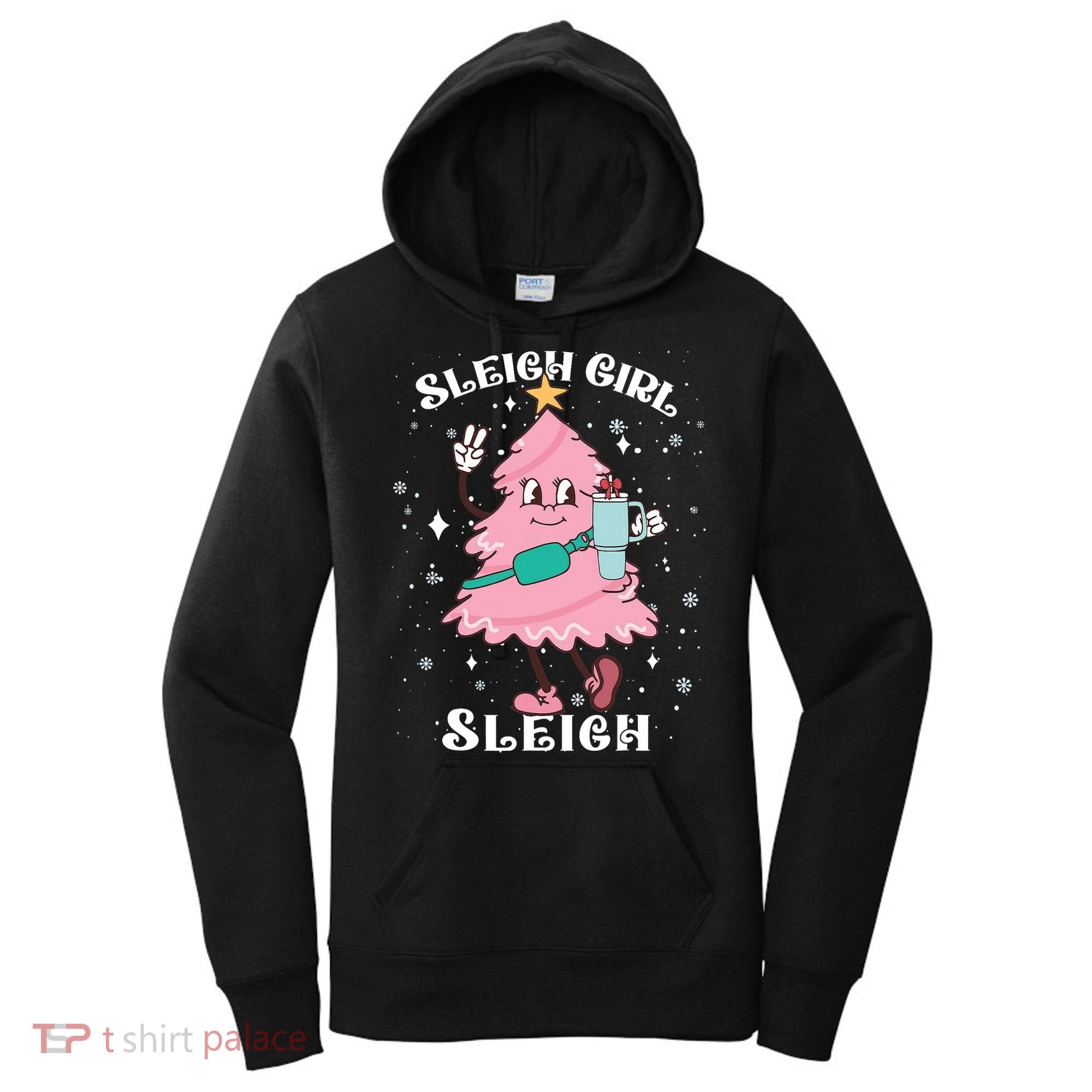 Sleigh Girl Sleigh Reindeer Christmas Retro Xmas Pjs Holiday Women's Hoodie