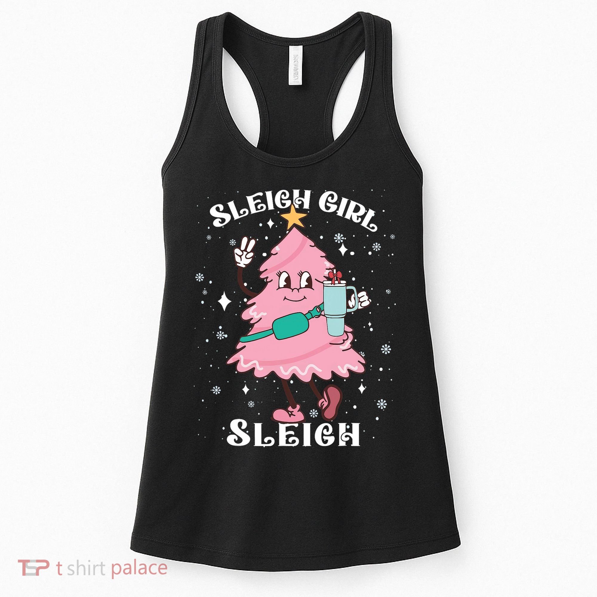 Sleigh Girl Sleigh Reindeer Christmas Retro Xmas Pjs Holiday Women's Tank Top