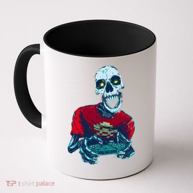 Scary Gamer Skeleton Playing Video Games Graphic Coffee Mug