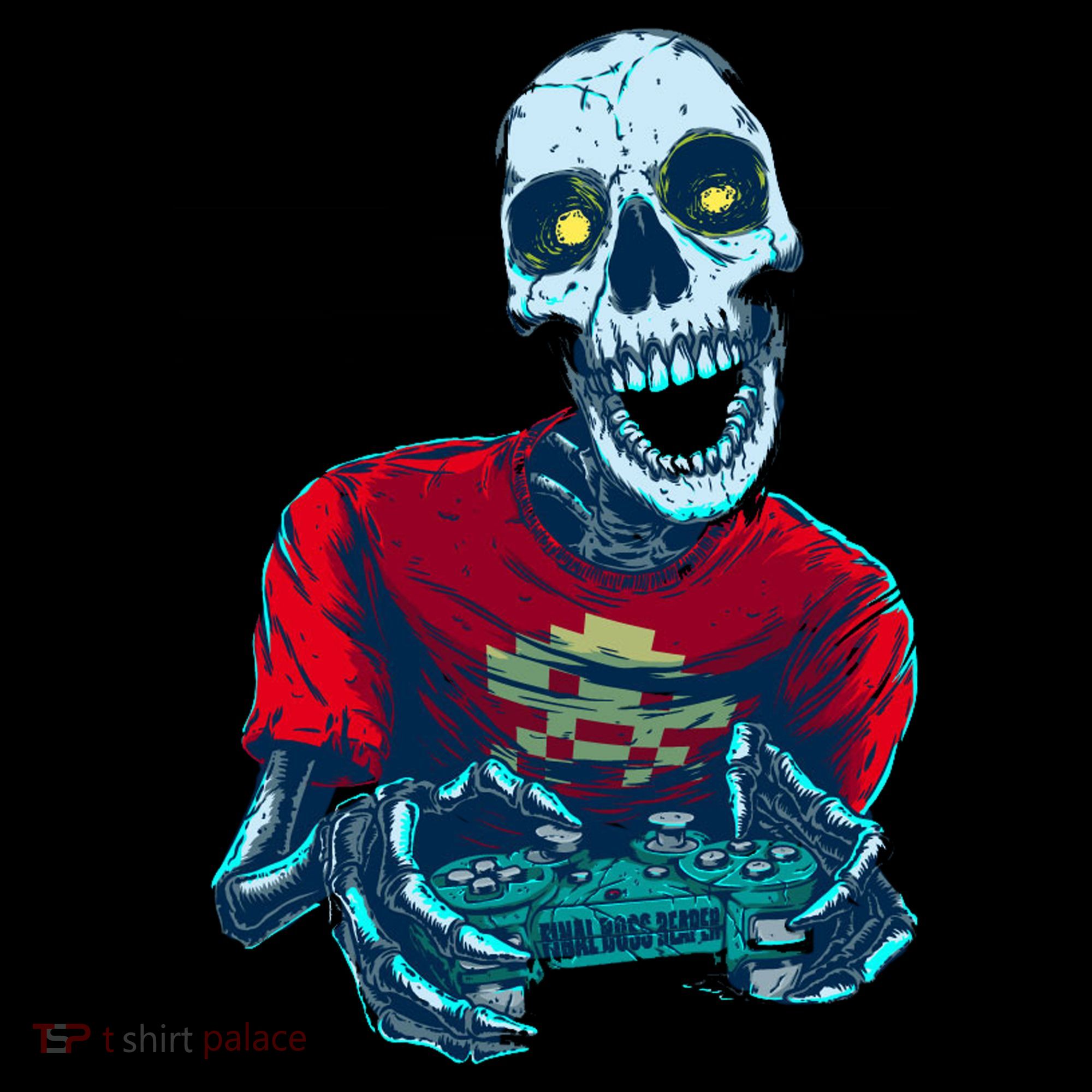 Scary Gamer Skeleton Playing Video Games Graphic Coffee Mug
