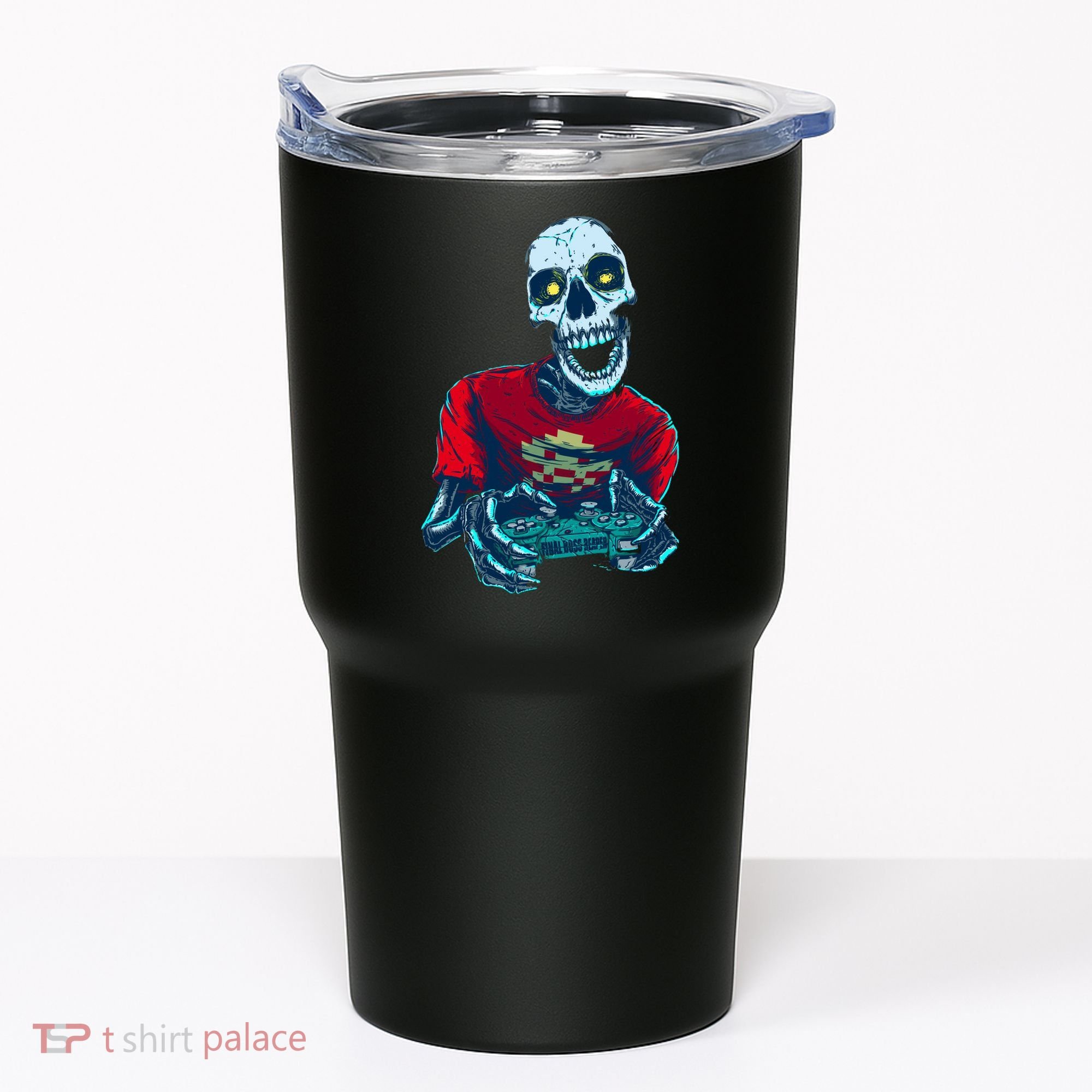 Scary Gamer Skeleton Playing Video Games Graphic Tumbler