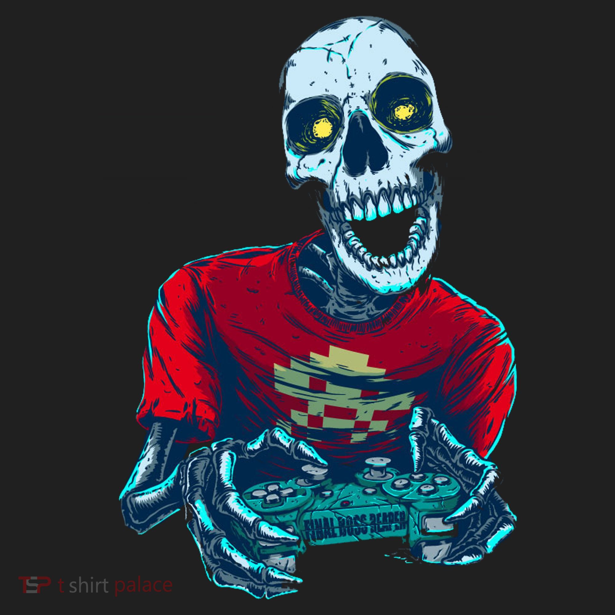 Scary Gamer Skeleton Playing Video Games Graphic Tumbler