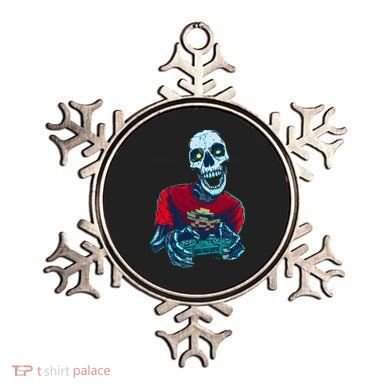 Scary Gamer Skeleton Playing Video Games Graphic Ornament
