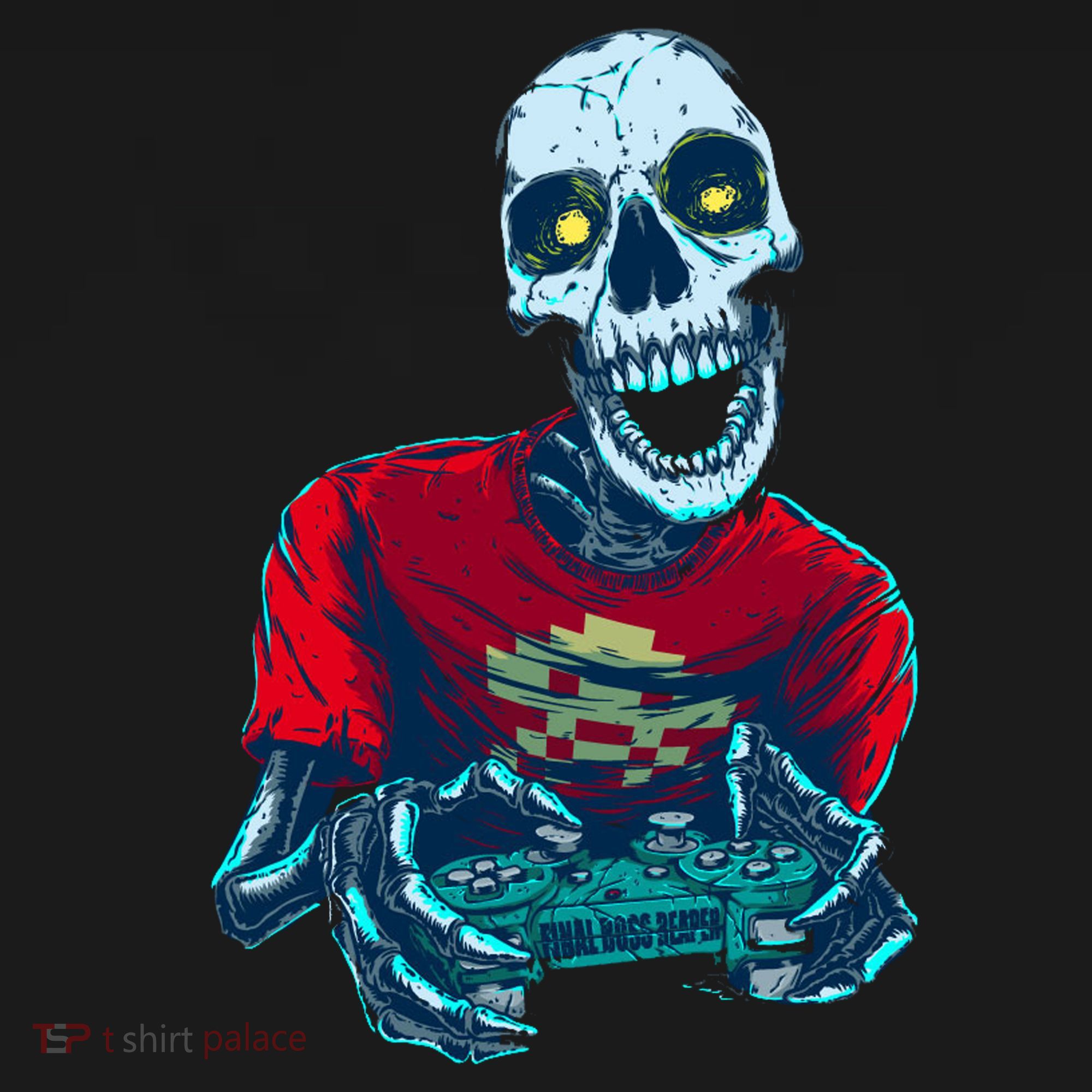 Scary Gamer Skeleton Playing Video Games Graphic Ornament
