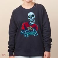 Scary Gamer Skeleton Playing Video Games Graphic Women's Sweatshirt thumb 0