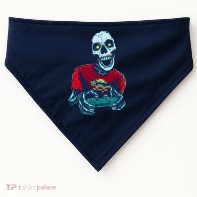 Scary Gamer Skeleton Playing Video Games Graphic USA-Made Doggie Bandana