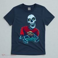 Scary Gamer Skeleton Playing Video Games Graphic T-Shirt thumb 5