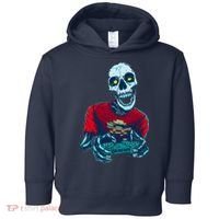 Scary Gamer Skeleton Playing Video Games Graphic Toddler Hoodie thumb 0