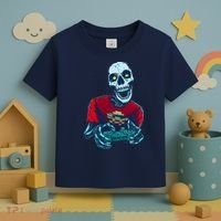 Scary Gamer Skeleton Playing Video Games Graphic Toddler T-Shirt thumb 3