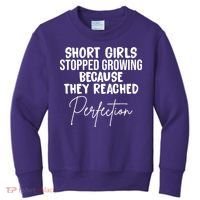 Short Girls Stopped Growing Perfection Kids Sweatshirt thumb 0