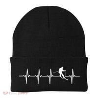 Skiing Gift Ski Heartbeat Gift For Skiers Cool Gift Beanie thumb 0