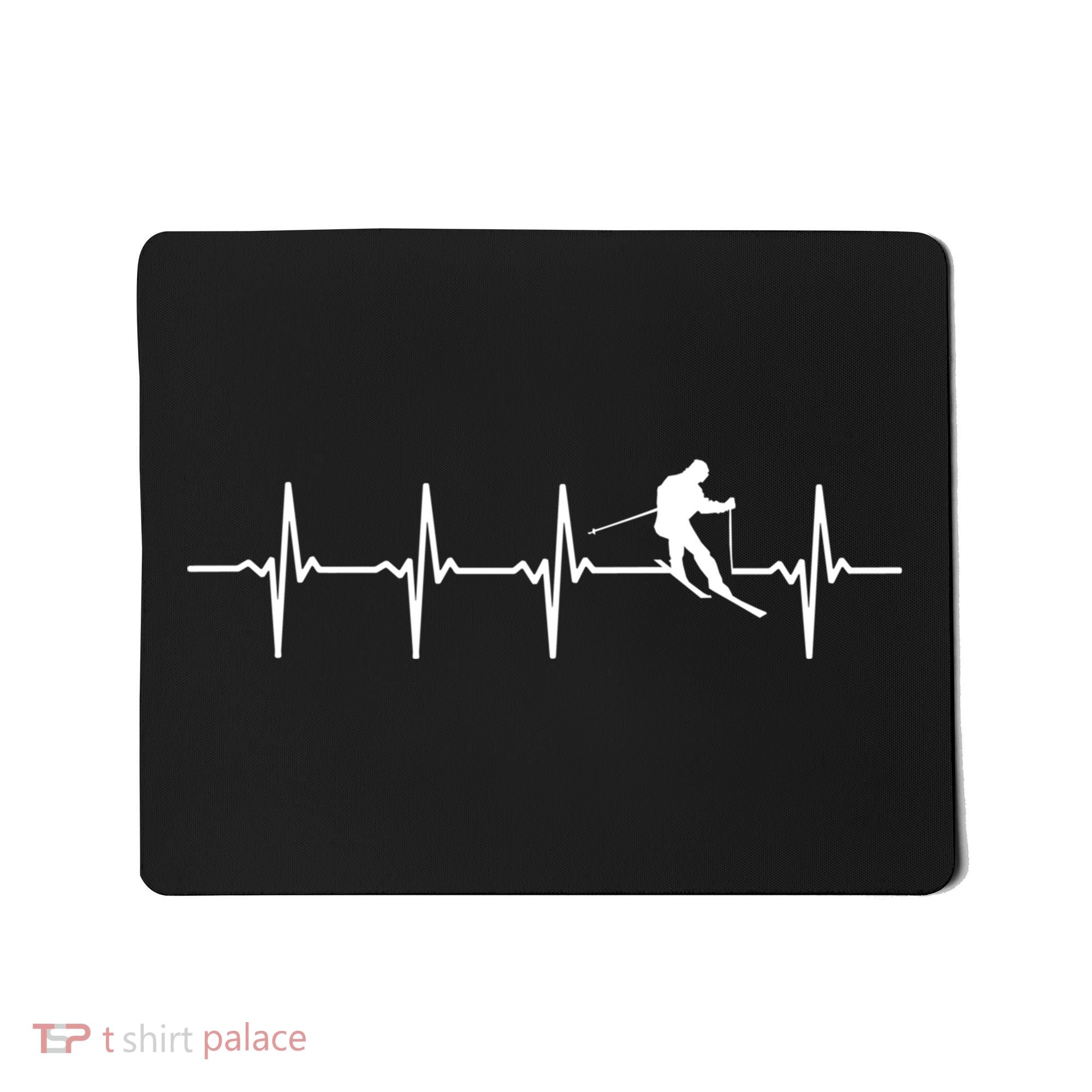 Skiing Gift Ski Heartbeat Gift For Skiers Cool Gift Mousepad