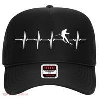 Skiing Gift Ski Heartbeat Gift For Skiers Cool Gift Hat thumb 0