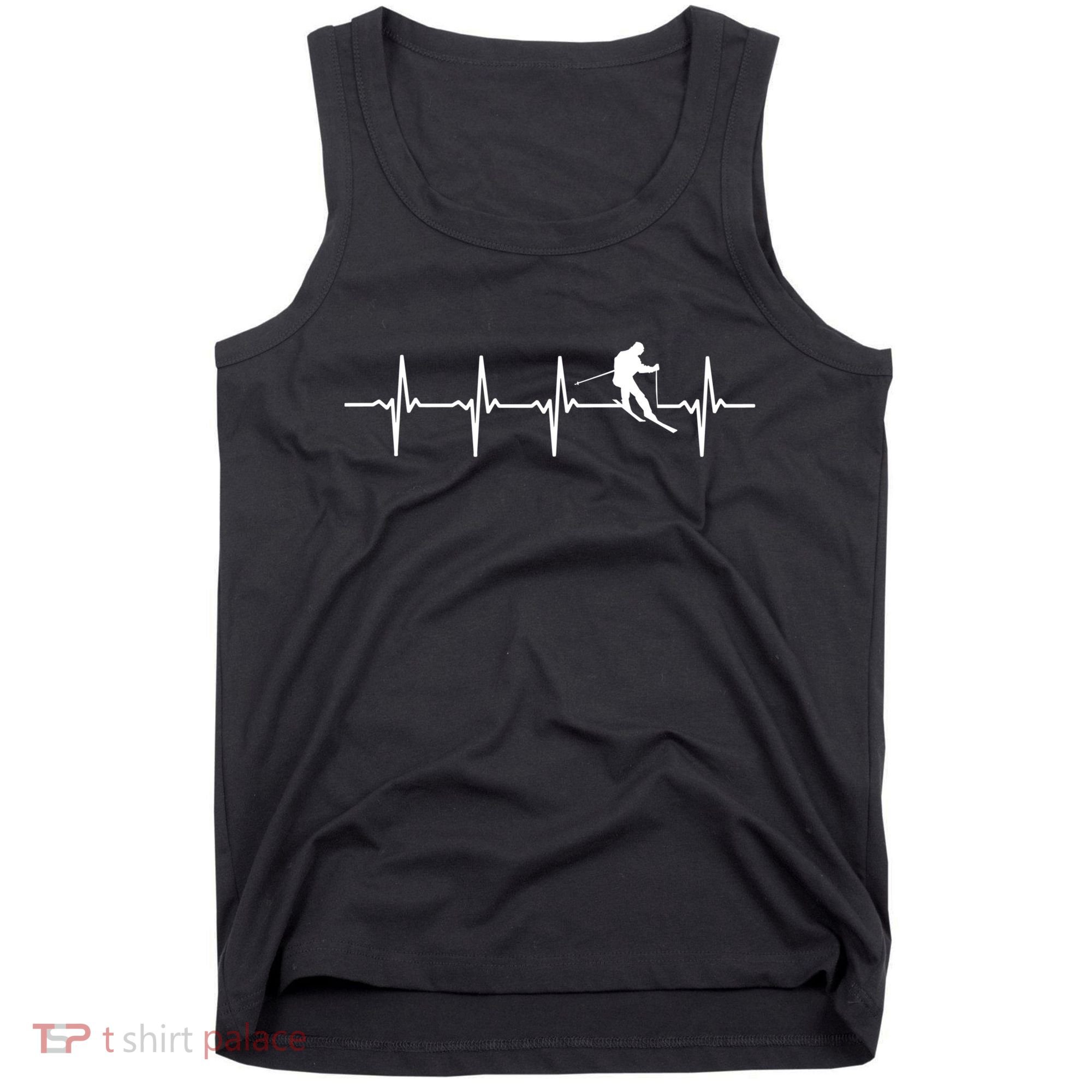 Skiing Gift Ski Heartbeat Gift For Skiers Cool Gift Tank Top