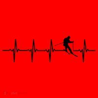 Skiing Gift Ski Heartbeat Gift For Skiers Cool Gift Santa Hat thumb 1
