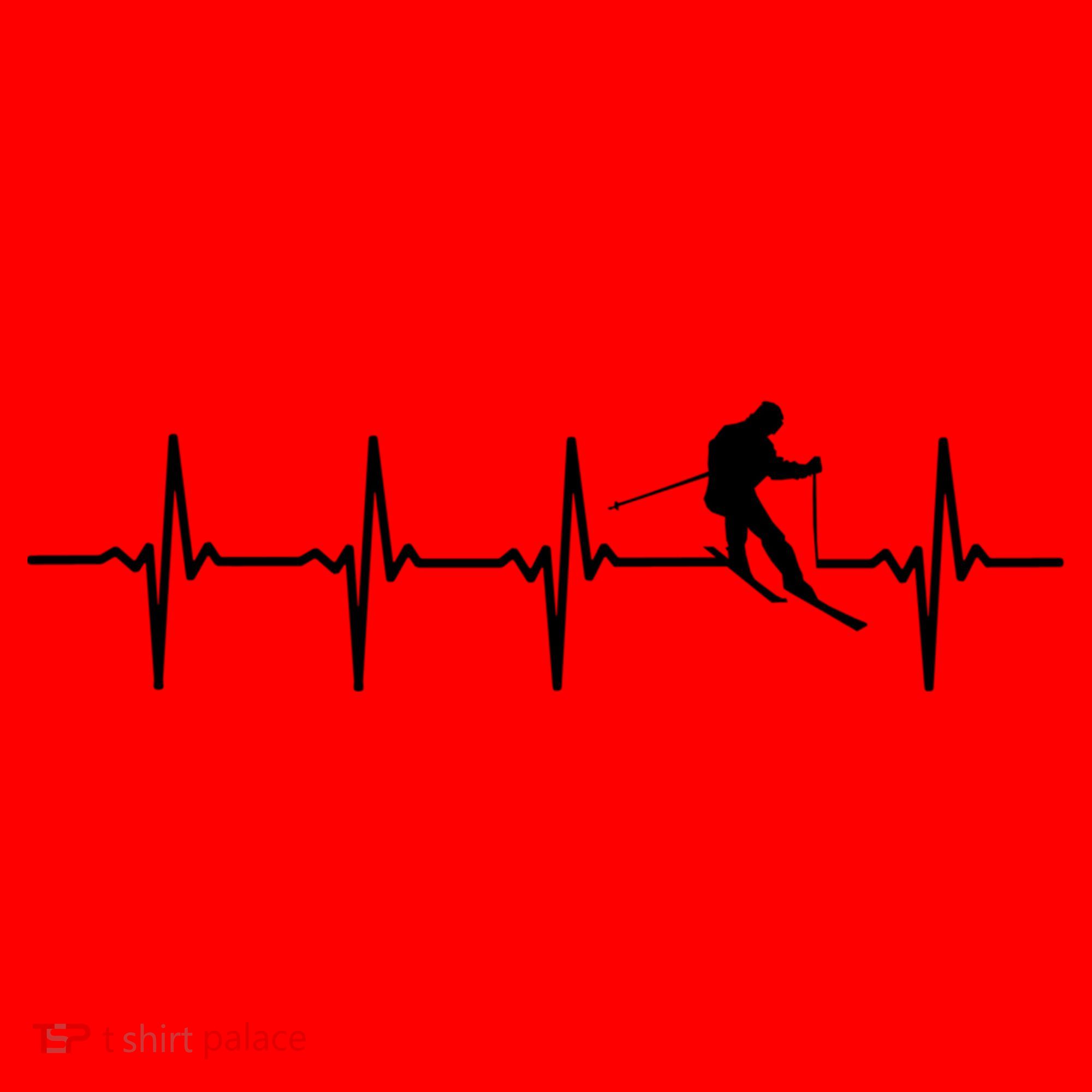 Skiing Gift Ski Heartbeat Gift For Skiers Cool Gift Santa Hat