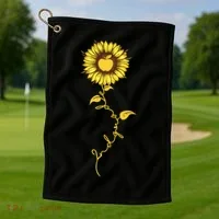 Second Grade Sunflower Apple Sunflower Geek Computer Golf Towel thumb 1