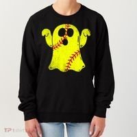 Softball Ghost Softball Lover Halloween Costume Women's Sweatshirt thumb 0
