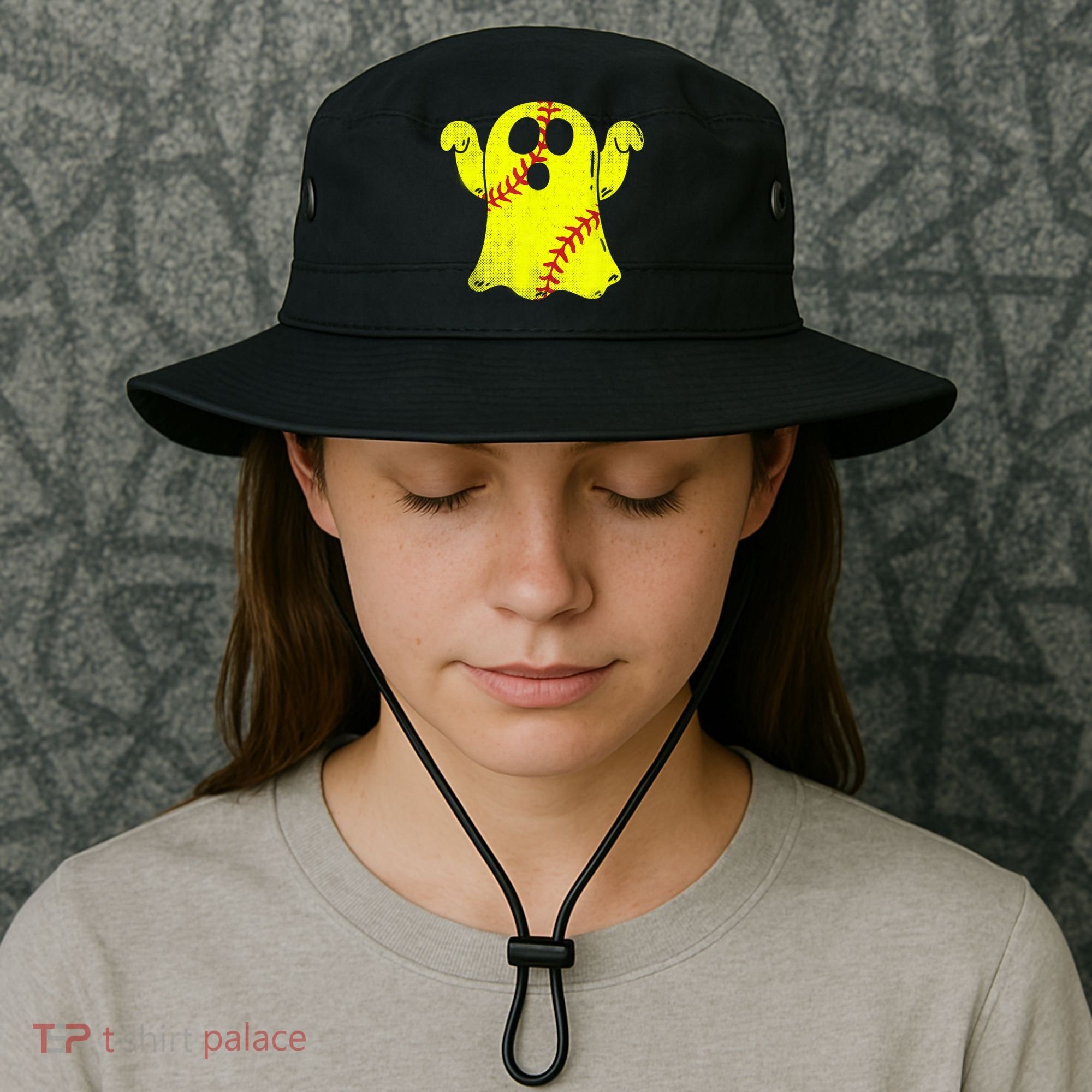 Softball Ghost Softball Lover Halloween Costume Bucket Hat