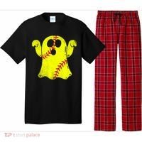 Softball Ghost Softball Lover Halloween Costume Pajama Set thumb 0