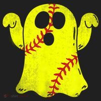 Softball Ghost Softball Lover Halloween Costume Hat thumb 2
